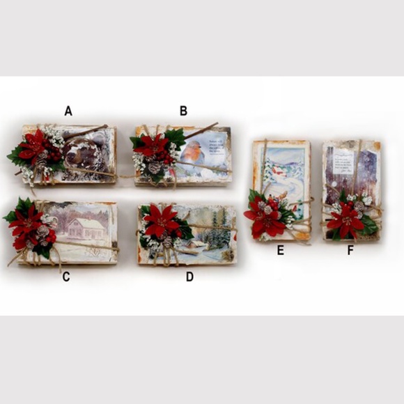 Rustic Christmas Holiday Floral Arrangement Centerpiece, Upcycled, Books, Shabby - Picture 3 of 9
